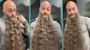 "He looks like a Viking": Man flaunts his long beards, combs it proudly in video