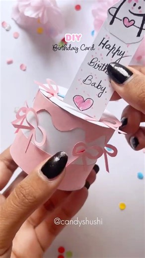 DIY Birthday Gift Card🎂🌸😱 #art #craft #shorts #viral
