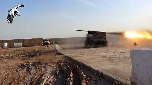 BM-21 Grad Rocket Salvo Against ISIS
