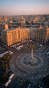 Freedom isn’t just a word here — it’s a feeling. Kharkiv’s Freedom Square stands as one of the largest city squares in Europe 🇺🇦✨ | Ukraine Art & Architecture