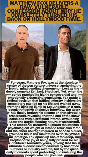 Why Matthew Fox COMPLETELY Abandoned Hollywood After Lost ߌߒ #MatthewFox
