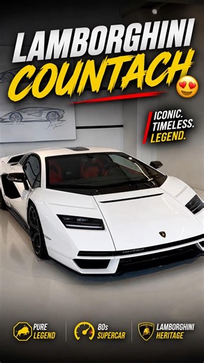 Lamborghini Countach – The Iconic Supercar That Changed History! 😍🔥 #shorts