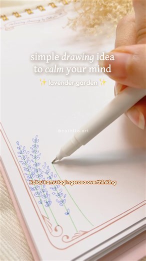 Tutorial Gambar Bunga Lavender Aesthetic & Relaxing @cathfloart
