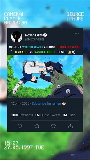 KAKASHI VS SASUKE ☠️ BELL TEST 🔔🔥