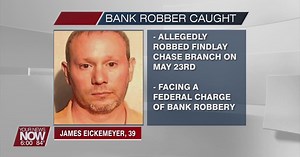 A Marysville man who allegedly robbed a bank in Findlay was arrested