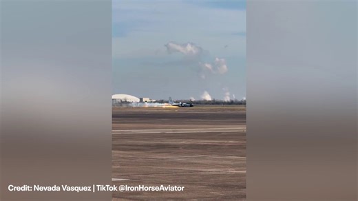 Video: NASA plane makes belly landing at Ellington Airport