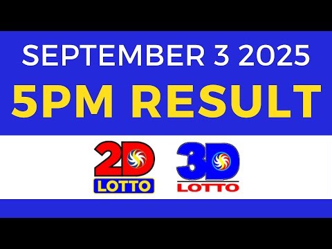 5pm Lotto Result Today Swertres Ez2 PCSO September 3 2025