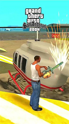 I TRIED CUTTING A HELICOPTER'S TAIL WITH A CHAINSAW IN EVERY GTA! 😱 #shorts