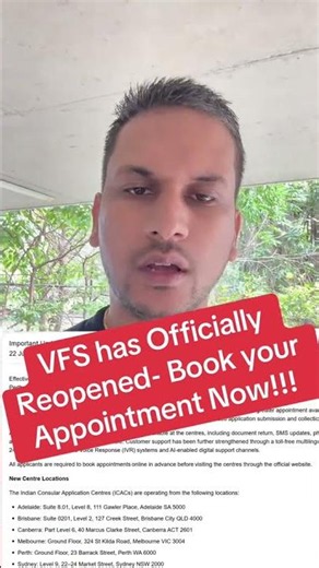 VFS Reopens Across Australia – Book Your Appointment Now!
