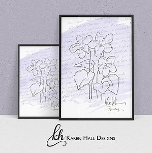 February Birth Month Flower/violet Violets/downloadable Print/birth Flower/floral Printable Art/creative Journal/planner Inspiration - Etsy UK