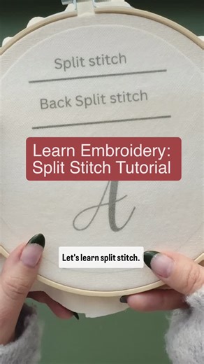 Laine Irene on Instagram: "Let’s split some stitches! Save this for later so you can refer back to it 🪡 I LOVE split stitch! It is an excellent stitch for everything from outlines to lettering, to filling in large open shapes! Next time I’ll share with you how to do back split stitch!"