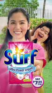 2K views | Afford ang liquid galing sa Php 7.65 SRP lang! Para sa linis at bango na pwedeng walang kusot, (Refers to washing machine, based on lab test mud and chocolate ice cream on polyester) mag-SURF Ultra Power Liquid na! ASC Ref. Code: U0158P080125S | Surf Philippines | Facebook