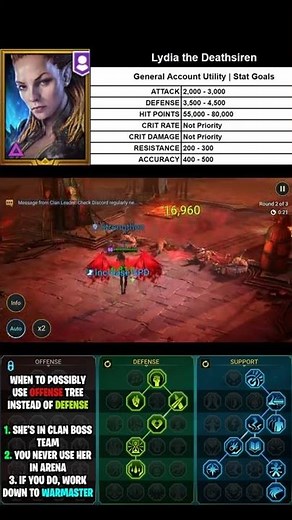 ✔️Lydia the Deathsiren Masteries & QUICK GUIDE for Utility! | RAID Shadow Legends #shorts