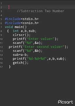 3 C Program Subtraction Two Number #clanguage #Quick