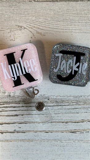 Monogram Name Tag With Magnetic Backing or Badge Reel, - Etsy