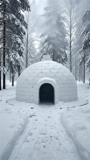 Building a Snow House in the Wild ❄️ Full Igloo Construction Timelapse (No Music, Pure ASMR)