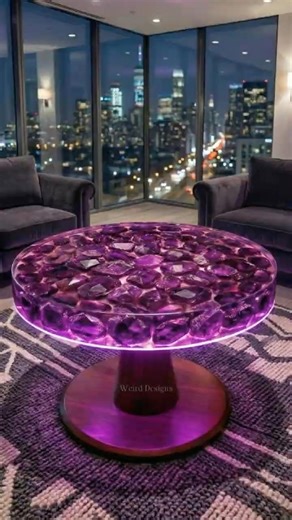 Would You Choose A Glowing Amethyst Epoxy Table?