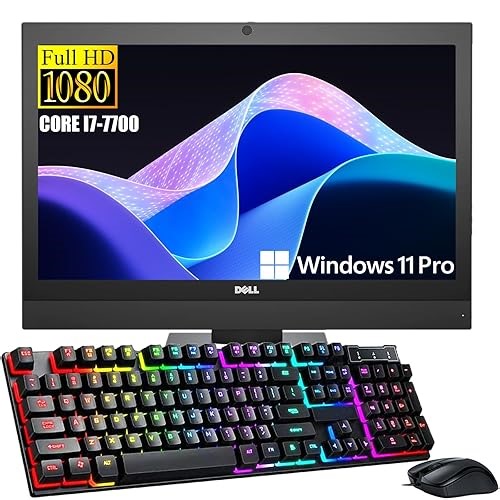 Dell OptiPlex 7450 All-in-One Desktop Computer, 23.8" Full HD AIO PC, Intel Pentium G4560, 8GB RAM, 256GB SSD,