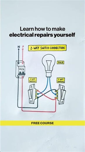 2 way switch connection #learning #course #electrician #electrical #wiring