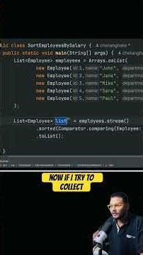 Sort Employees By Salary Using Java Streams ✅ #coding #java #interview