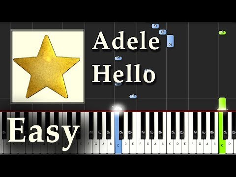 Adele - Hello - Piano Tutorial Easy - Chords only - Synthesia - How To Play