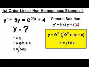 Differential Equation - 1st Order, Linear Form (7 of 9) Example 4 of Non-Homogenous Form