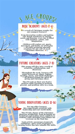 🎅✨ STOP SCROLLING — this is not your average Christmas camp! 🎨🎶 At Living Waters Campus Hua Hin, Christmas isn’t just celebrated — it’s created by the children themselves! From baking yule logs and choreographing dances to building festive STEM projects and cooking a real roast dinner… 🎁 this is hands-on holiday magic — the Living Waters way. 💡 A week where every child becomes a creator, performer, scientist, and chef! ✨ 15–19 December | 9am–2pm | Ages 2–16 🎄 Includes all activities, mater