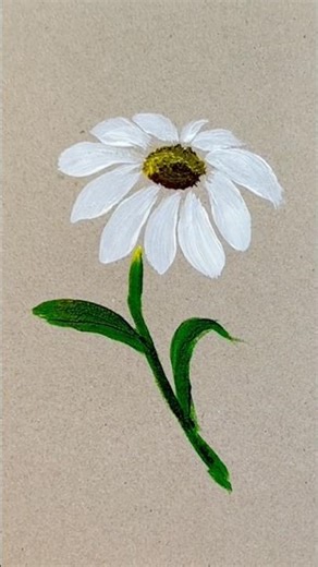 How to paint a simple daisy flower using acrylic paints!🤍 #art #easyart #painting #flowers #acrylic
