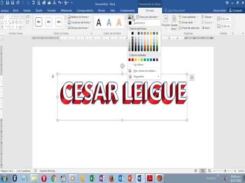 CREAR TEXTO 3D EN WORD/BONITAS LETRAS EN WORD