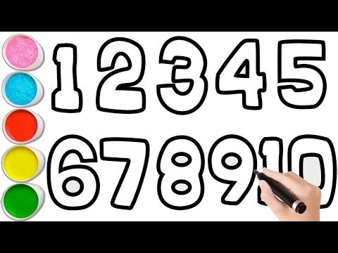 Let's Draw and Color Numbers | Learn Counting 1-10 | Preschool Learning Video for Kids & Toddlers