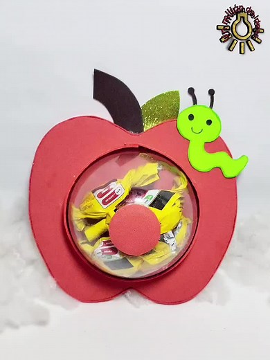hermoso dulcero de manzana utilizando cartón y foami #manualidades #craft #craft #art #ideas #manzana