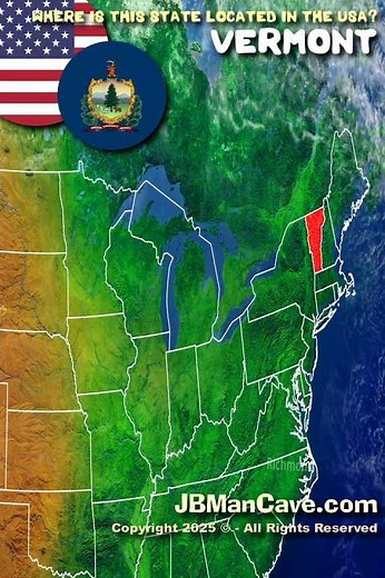 Where is VERMONT Located in the USA? JBManCave.com #Shorts