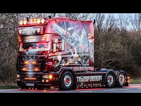 TRANSPORTS BEAU ''TRANSFORMERS'' SCANIA 4-SERIE LONGLINE V8 VERY LOUD FULL FKM PACKAGE [ONBOARD]