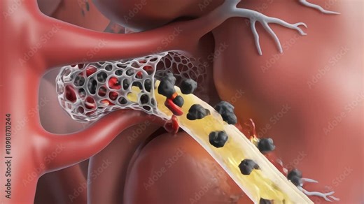 3D medical animation of kidney filtration process showing blood purification and waste removal through nephrons