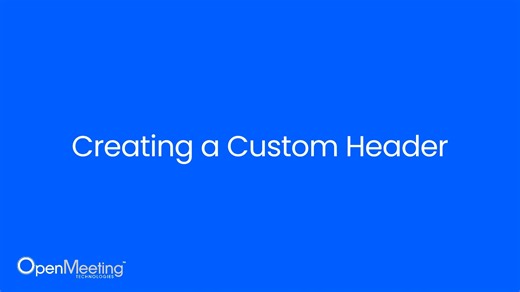 Creating a Custom Header