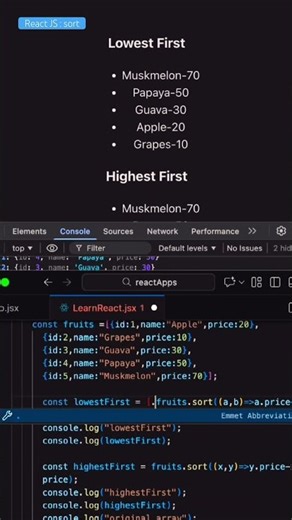 React JS : sort() error 🚨