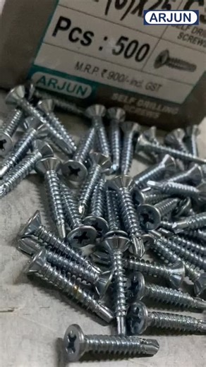 ARJUN Screws on Instagram: "CSK (Counter Sunk Head) Self-Drilling Screw – Designed for fastening metal to metal or metal to timber without the need for pre-drilling. The countersunk head provides a flush surface finish, while the self-drilling tip ensures quick, efficient penetration. Made from high-tensile steel with corrosion-resistant coating for long-lasting performance in construction and fabrication applications."