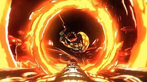 Tanjiro Kamado / Hinokami Kagura / Dance of the Fire God - Animated Desktop - LiveWallpapers4Free.com