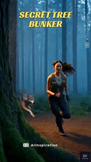 Running From Wolves… Then the Tree Opened! 😱 #shorts #survivalstory #survival