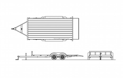 18′ Car Trailer - Free CAD Drawings