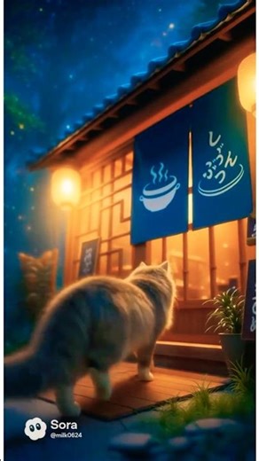 「猫、まさかの箸使いでしゃぶしゃぶ。」“A Cat Eating Shabu-Shabu… with Chopsticks.” #aicat #cat #aivideo