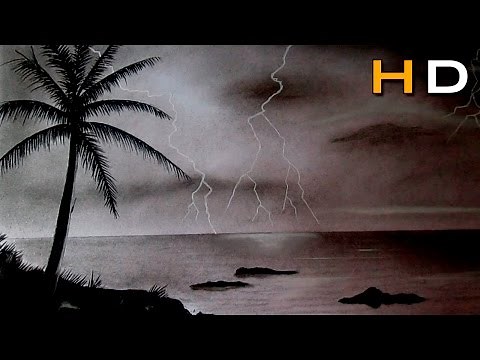 How to Draw a Landscape With Charcoal Step by Step - Timelapse