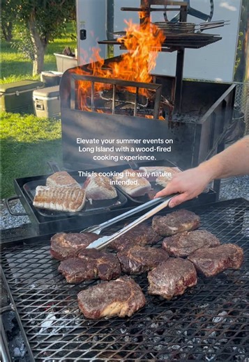 Food is better cooked over fire.🔥 At Fyr & Salt, we focus on simple, rustic dishes, prepared over an open flame, letting seasonal, farm-fresh ingredients speak for themselves. Inquire to book an intimate private dinner or gathering on the farm, or at your venue of choice. #fyrandsalt #longisland #woodfired #woodfiredcooking