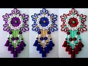 Easy Woolen Flower Wall Hanging Using Plastic Bottle | Woolen Thread Craft for Beginners
