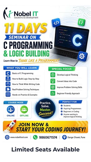 11 Days C Programming Course | Learn Logic Building for Beginners | Nobel IT Pune