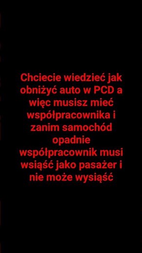 poradnik jak obniżyć auto w PCD