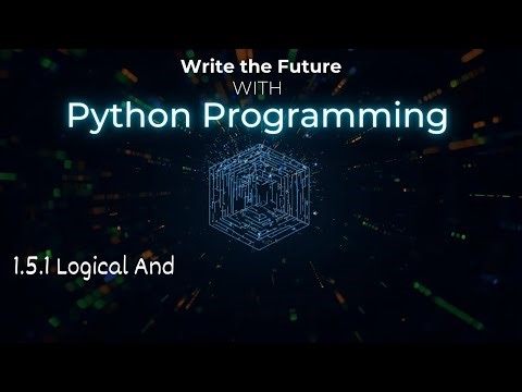 1.5.1 Logical And | Types of operator | Python programming language