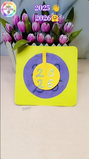 Cute & Creative New Year Card (DIY) ✨🫶🎉 #aestheticdiy #diycrafts #craftblogger #diynewyear#artscraft