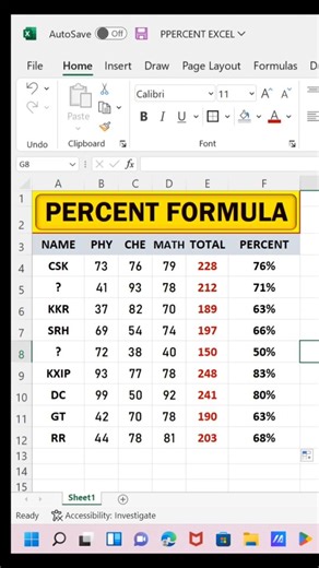 Computer by AMAN on Instagram: "Percentage Formula In Excel.... . . #excel #computer #exceltips #computerscience #knowledge"