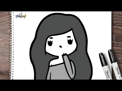 How to draw TUMBLR GIRL step by step
